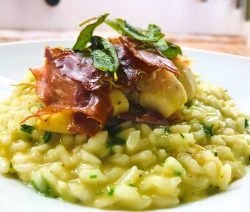 Risotto mit Trüffelbutter und Hähnchenbrust