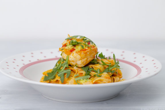 pasta-mit-garnelen-rucola